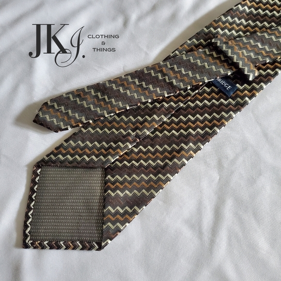 Knights Bridge Men's Neckties Polyester Brown Classic - Picture 5 of 8